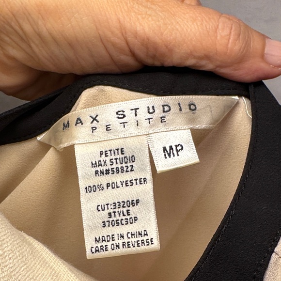 Max Studio Cream Blouse with Black Accents - Picture 10 of 12